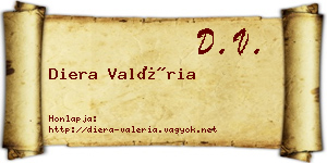 Diera Valéria névjegykártya